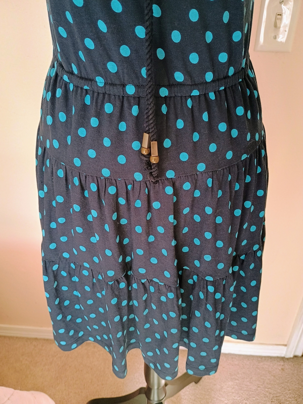 Juicy Couture Navy Dress with Teal Polka Dots - Picture 5 of 6